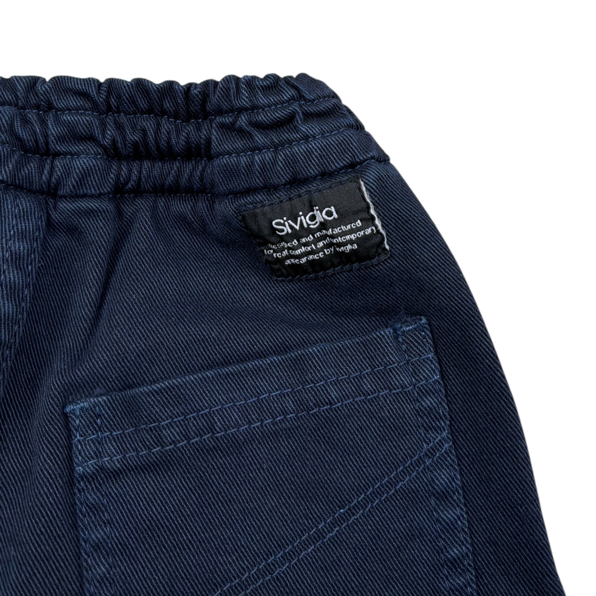 Siviglia Pantalone tinta unita con Elastico In Vita Blu per Neonato SVNPT00545 BLU SIVIGLIA 