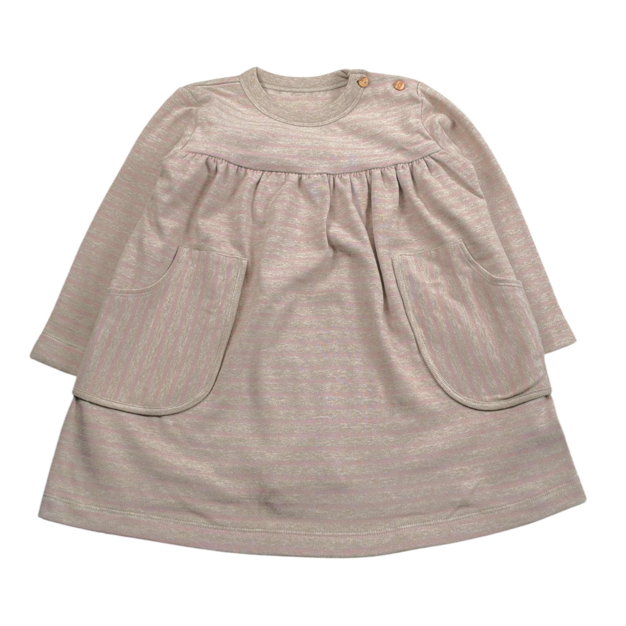 Snug Abito tinta unita con Fantasia A Righe Beige per Bambina 930AP5W094G23J BEIGE SNUG 