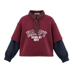 So Twee By Miss Grant Felpa Bicolore con Stampa Rosso/Blu per Bambina ST0125 ROSSO/BLU SO TWEE BY MISS GRANT 