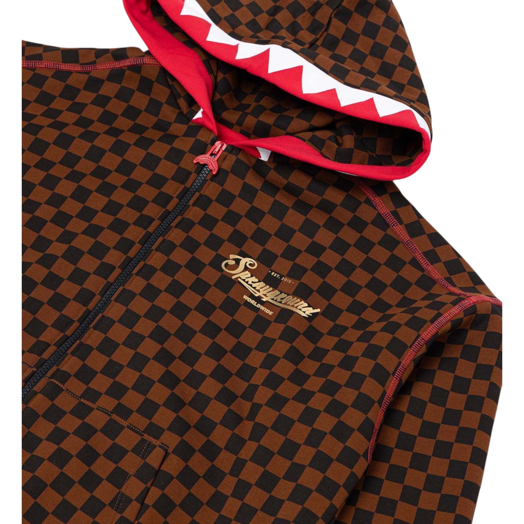 Sprayground Felpa Bicolore con Zip E Cappuccio Marrone/Nero per Bambino SPY1362G MARRONE/NERO SPRAYGROUND 