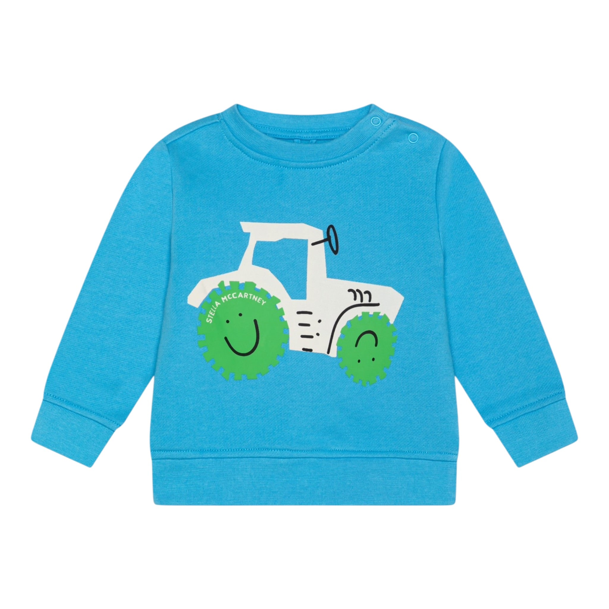 Stella Mccartney Felpa Chiusa Girocollo tinta unita con Stampa Azzurro per Neonato TV4600 AZZURRO STELLA McCARTNEY 