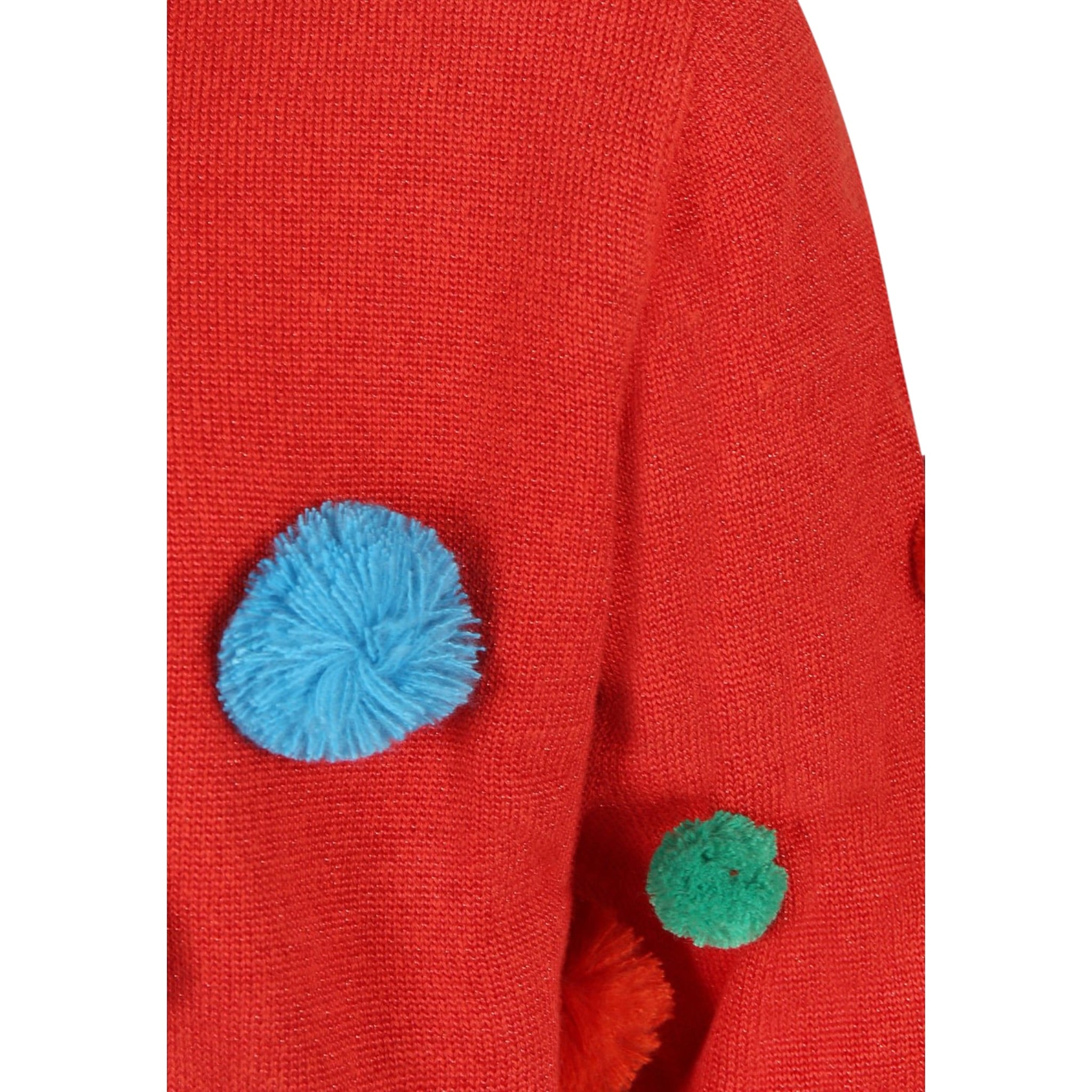Stella Mccartney Maglia tinta unita con Pon Pon Arancione per Bambina TV9C10 ARANCIONE STELLA McCARTNEY 