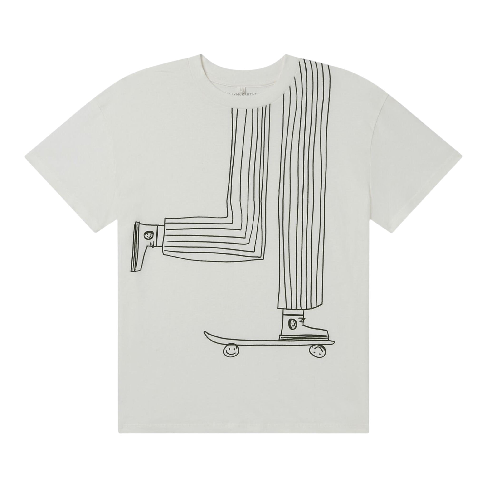 Stella Mccartney T-Shirt Girocollo tinta unita con Stampa Bianco per Bambino TW8Q81 BIANCO STELLA McCARTNEY 