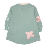Stella Mccartney Abito Girocollo tinta unita con Ricami Verde per Neonata TX1120 VERDE STELLA McCARTNEY 