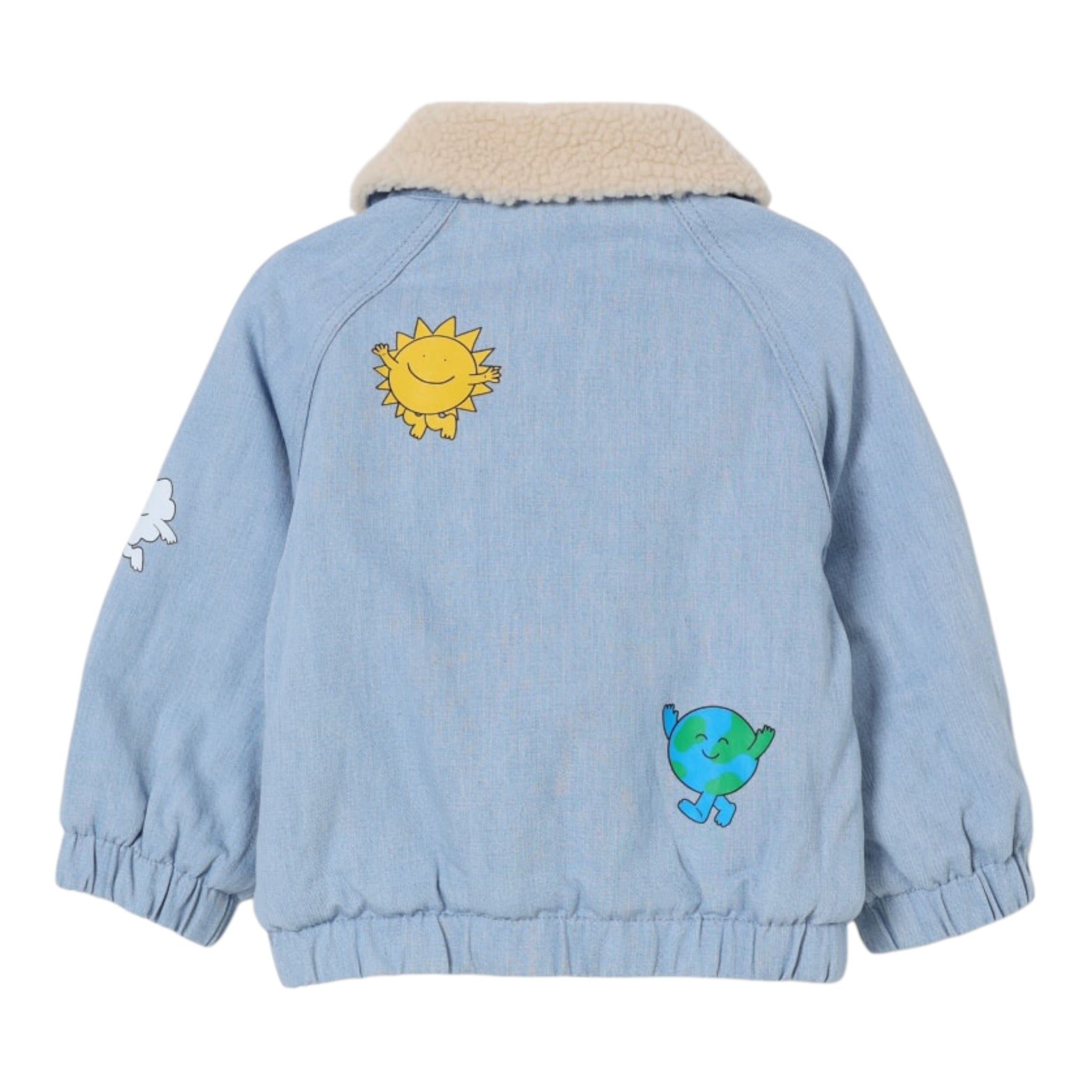 Stella Mccartney Giubbino In Denim tinta unita con Stampe Azzurro per Neonato TX2517 AZZURRO STELLA McCARTNEY 