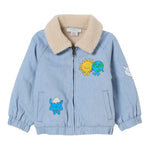 Stella Mccartney Giubbino In Denim tinta unita con Stampe Azzurro per Bambino TX2517J AZZURRO STELLA McCARTNEY 