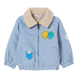 Stella Mccartney Giubbino In Denim tinta unita con Stampe Azzurro per Bambino TX2517J AZZURRO STELLA McCARTNEY 