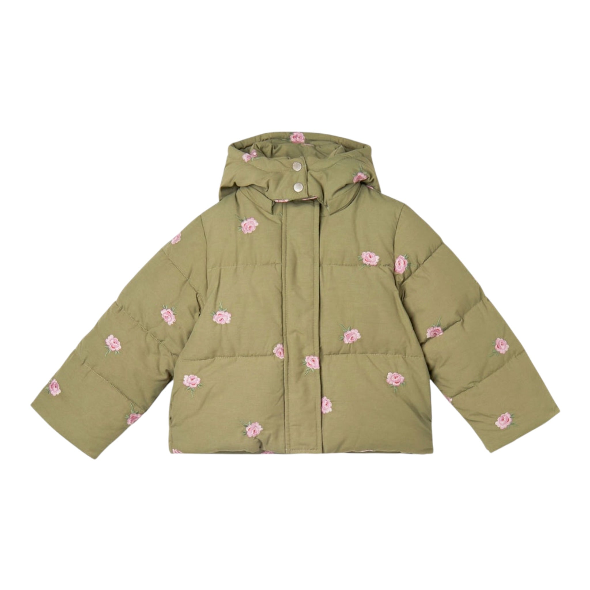 Stella Mccartney Giubbino tinta unita con Cappuccio E Ricami Verde per Bambina TX2C7 VERDE STELLA McCARTNEY 