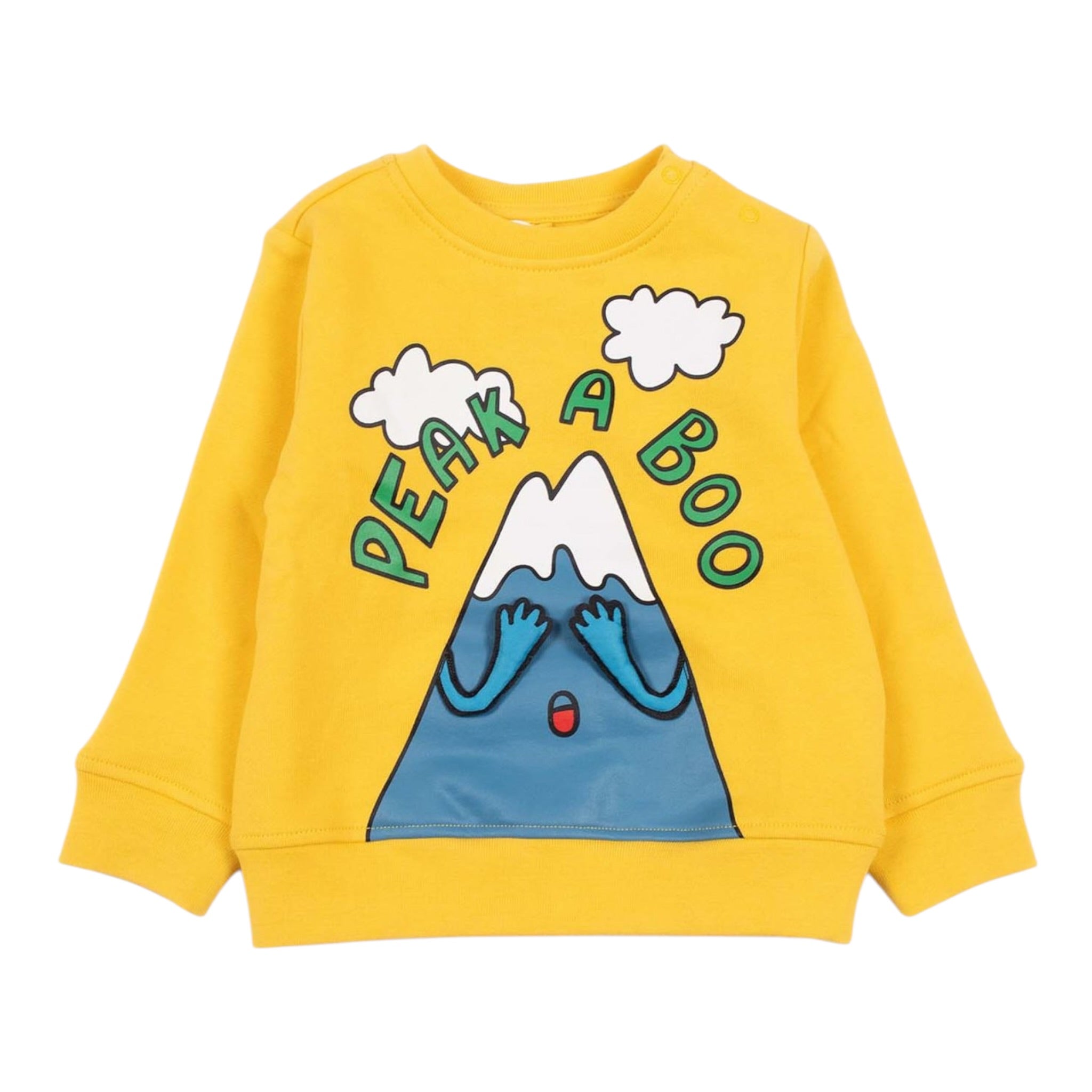 Stella Mccartney Felpa Chiusa Girocollo tinta unita con Stampe Giallo per Bambino TX4530J GIALLO STELLA McCARTNEY 