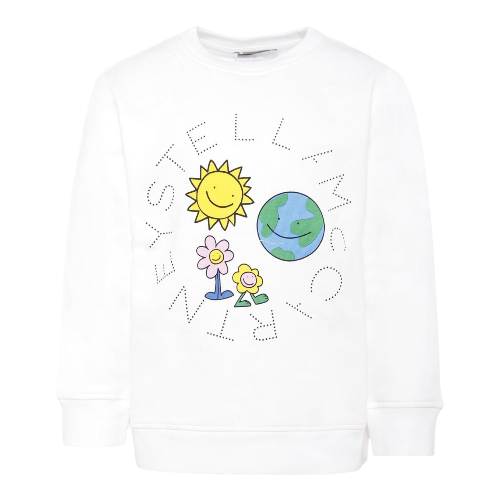 Stella Mccartney Felpa Chiusa Girocollo tinta unita con Stampe Panna per Bambina TX4A30X PANNA STELLA McCARTNEY 