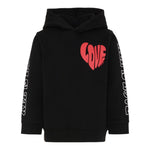 Stella Mccartney Felpa Chiusa con Cappuccio tinta unita con Logo Nero per Bambina TX4B90 NERO STELLA McCARTNEY 