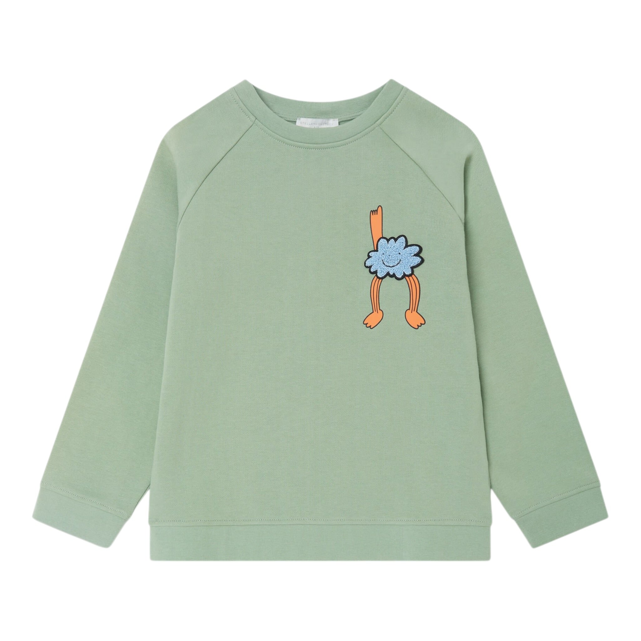 Stella Mccartney Felpa Chiusa Girocollo tinta unita con Stampa Verde per Bambino TX4Q00 VERDE STELLA McCARTNEY 