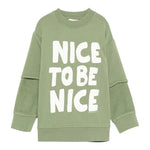 Stella Mccartney Felpa Chiusa Girocollo tinta unita con Logo Verde per Bambino TX4R40 VERDE STELLA McCARTNEY 