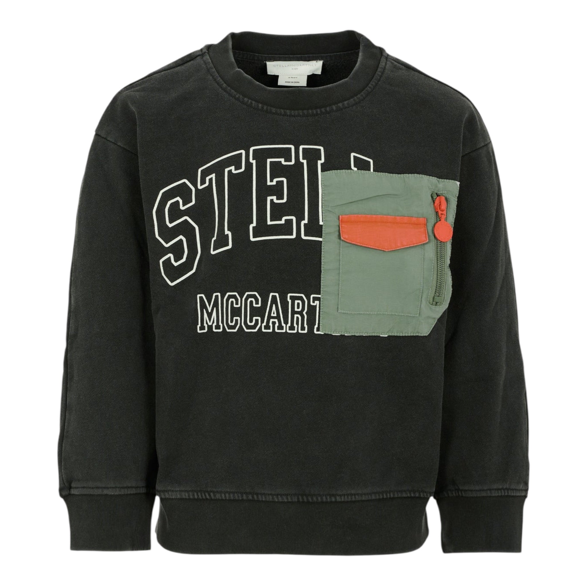 Stella Mccartney Felpa Chiusa Girocollo tinta unita con Stampa Nero per Bambino TX4R70X NERO STELLA McCARTNEY 