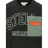 Stella Mccartney Felpa Chiusa Girocollo tinta unita con Stampa Nero per Bambino TX4R70X NERO STELLA McCARTNEY 