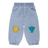 Stella Mccartney Jeans tinta unita con Elastico In Vita Azzurro per Bambino TX6520J AZZURRO STELLA McCARTNEY 
