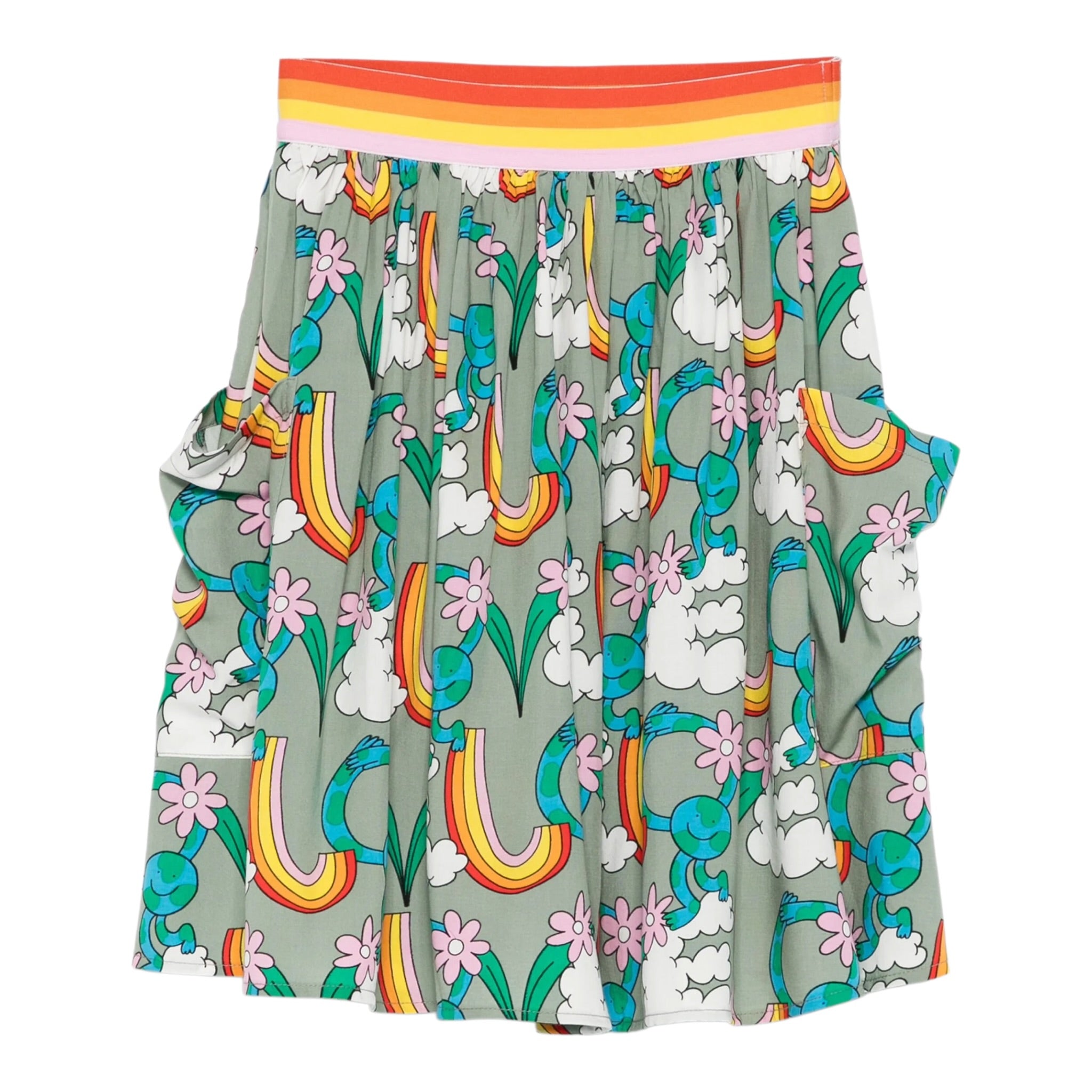 Stella Mccartney Gonna Stampa Fantasia con Elastico In Vita Verde per Bambina TX7A21 VERDR STELLA McCARTNEY 