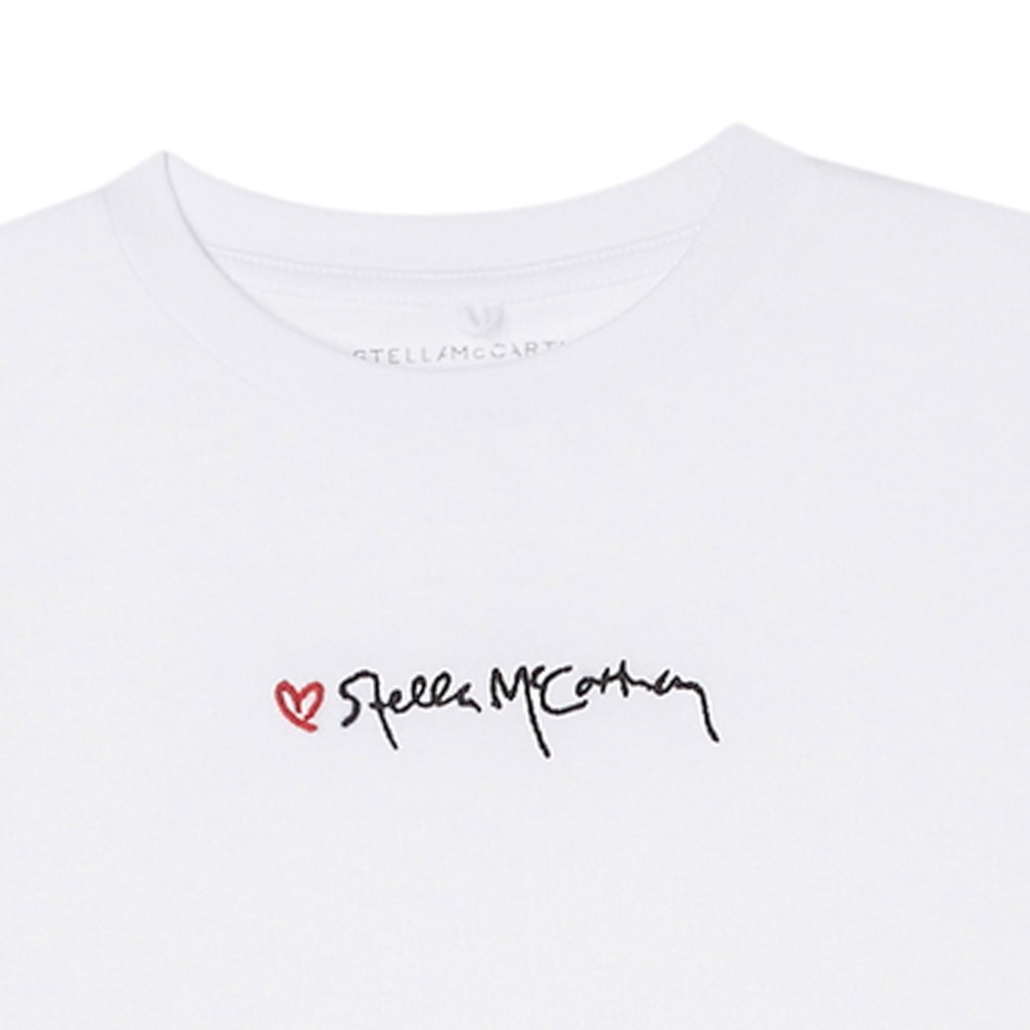 Stella Mccartney T-Shirt Girocollo tinta unita con Stampa Logo Bianco per Bambina TX8C51X BIANCO STELLA McCARTNEY 