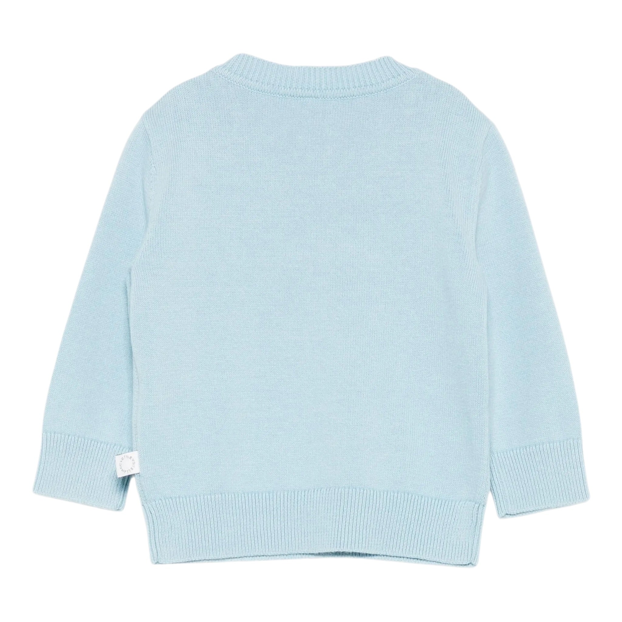 Stella Mccartney Maglia Girocollo tinta unita con Ricami Azzurro per Bambino TX9P60 AZZURRO STELLA McCARTNEY 