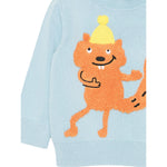 Stella Mccartney Maglia Girocollo tinta unita con Ricami Azzurro per Bambino TX9P60 AZZURRO STELLA McCARTNEY 
