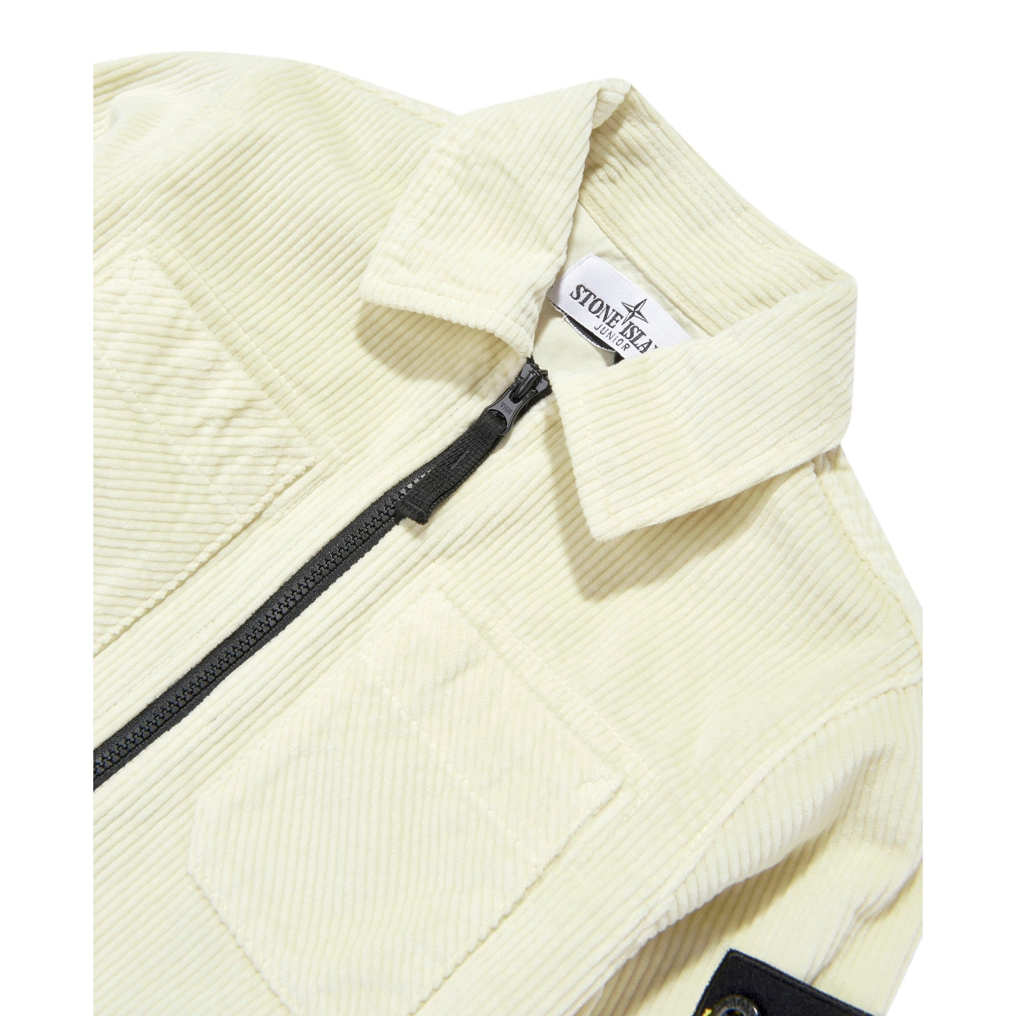 Stone Island Camicia tinta unita con Zip Panna per Bambino K2S161200003 PANNA STONE ISLAND 