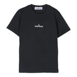 Stone Island T-Shirt tinta unita con Logo Nero per Bambino K2S162100010 NERO STONE ISLAND 