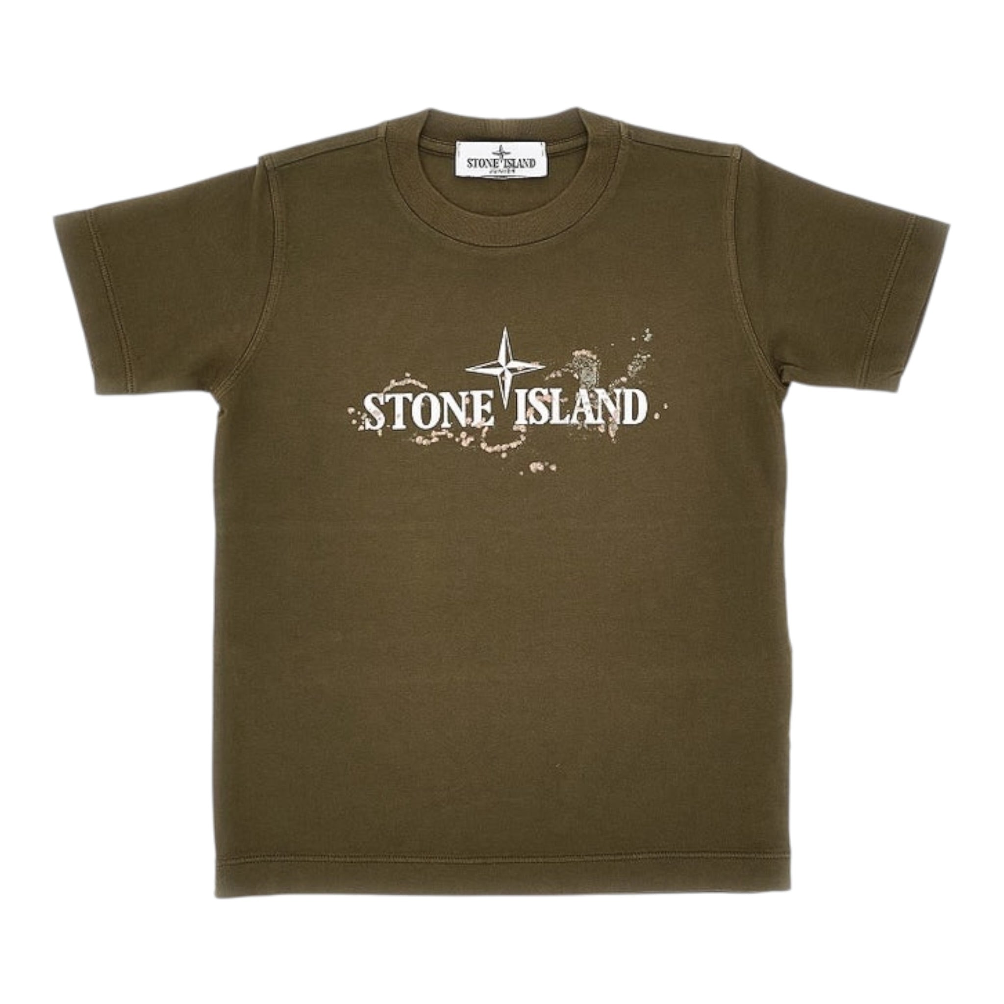 Stone Island T-Shirt tinta unita con Logo Verde per Bambino K2S16210100010 VERDE STONE ISLAND 
