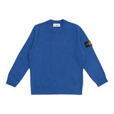 Stone Island Maglia tinta unita con Logo Cobalto per Bambino K2S165100002 COBALTO STONE ISLAND 