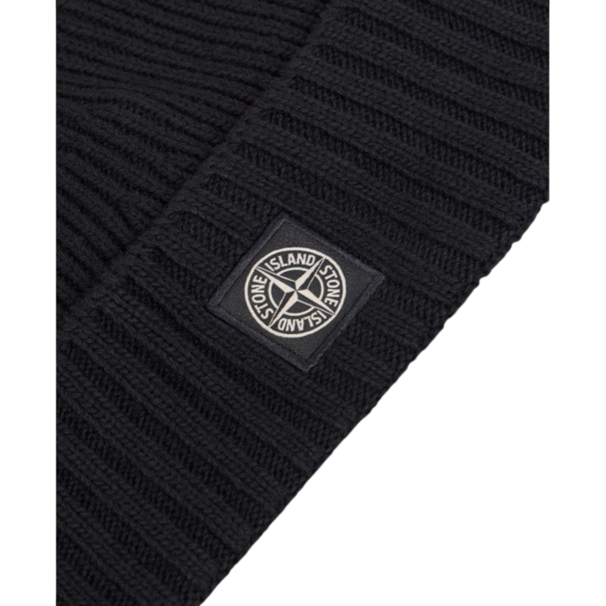 Stone Island Cappello tinta unita con Logo Nero per Bambino K2S16N100003 NERO STONE ISLAND 