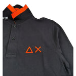 Sun68 Polo Manica Lunga tinta unita con Logo Nero per Bambino A41311 NERO SUN68 