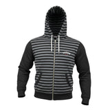 Sun68 Felpa Bicolore con Fantasia A Righe Zip E Cappuccio Nero per Bambino F41316 NERO SUN68 