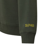 Sun68 Felpa tinta unita con Cappuccio E Stampa Verde per Bambino F45321XX VERDE SUN68 