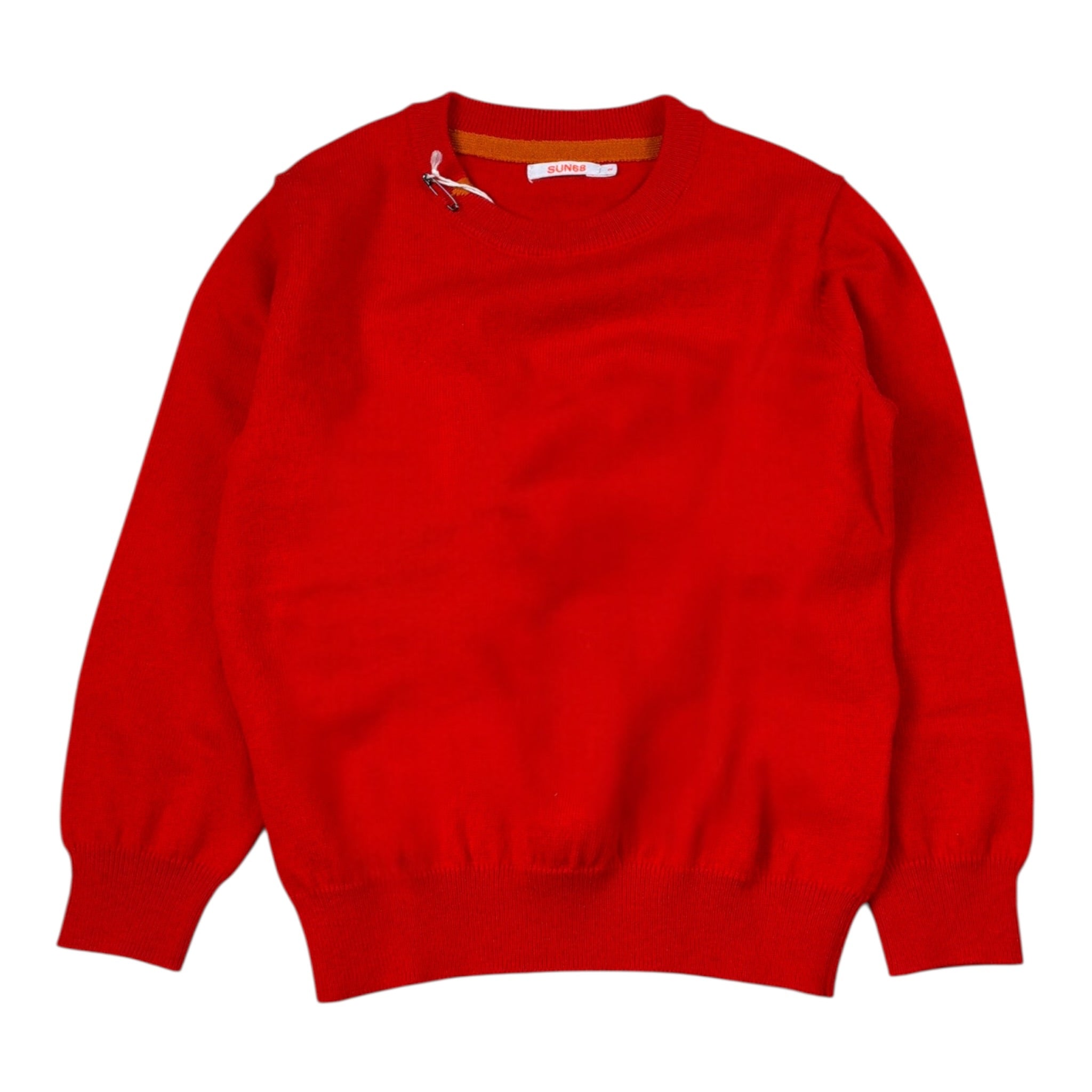 Sun68 Maglia tinta unita Girocollo con Logo Rosso per Neonato K44301N ROSSO SUN68 