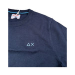 Sun68 Maglia Girocollo tinta unita con Logo Blu per Bambino K45301 BLU SUN68 