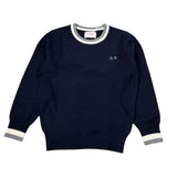 Sun68 Maglia tinta unita Girocollo con Logo Blu per Bambino K45345X BLU SUN68 