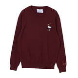 Sun68 Maglia Girocollo tinta unita con Ricamo Snoopy Bordeaux per Bambino K45350X BORDEAUX SUN68 