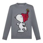 Sun68 Maglia Girocollo tinta unita con Ricamo Snoopy Grigio per Bambino K45352 GRIGIO SUN68 