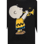 Sun68 Maglia Girocollo tinta unita con Ricamo Snoopy Nero per Bambino K45352XX NERO SUN68 