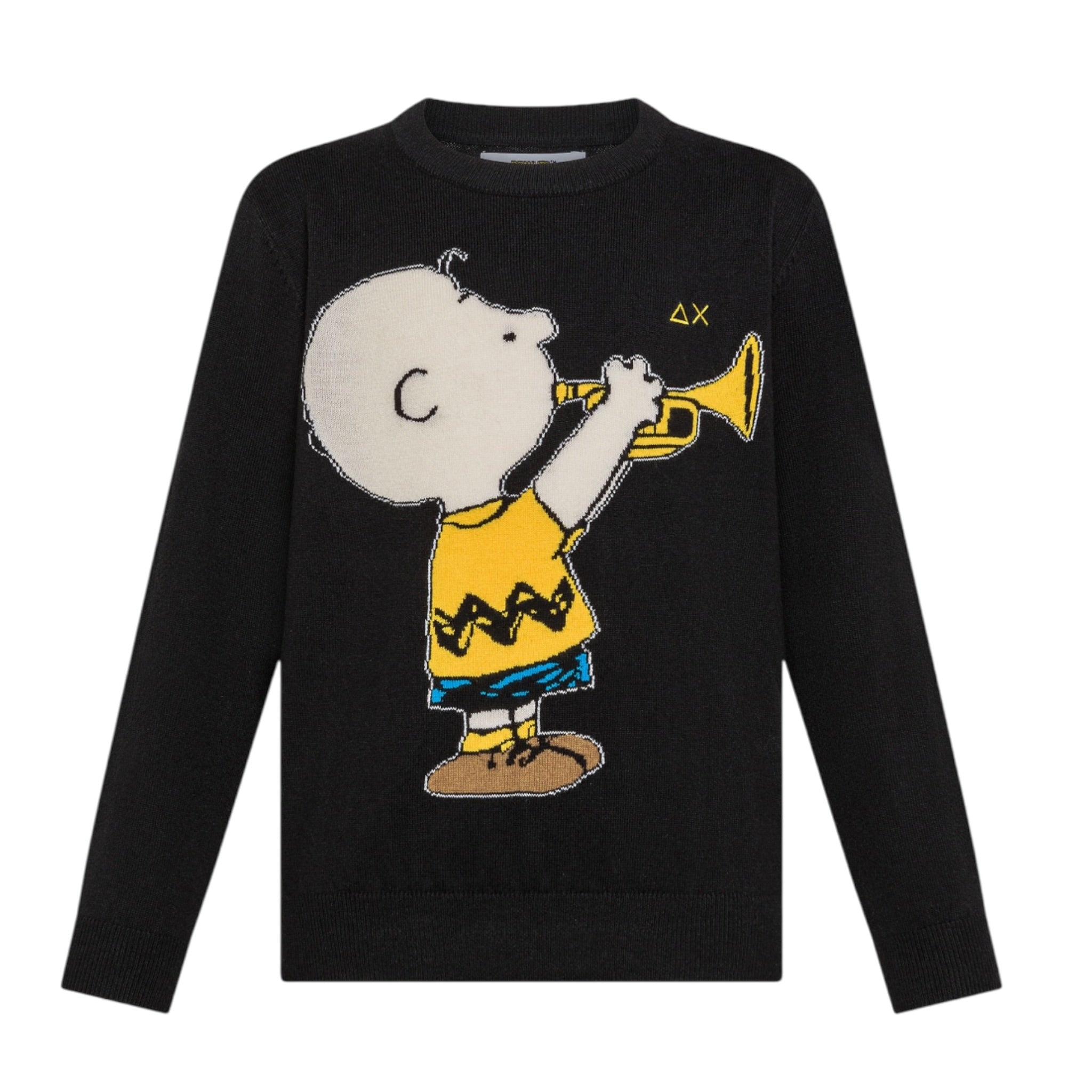 Sun68 Maglia Girocollo tinta unita con Ricamo Snoopy Nero per Neonato K45352XXN NERO SUN68 