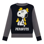 Sun68 Maglia Girocollo tinta unita con Ricamo Snoopy Blu per Bambino K45363 BLU SUN68 