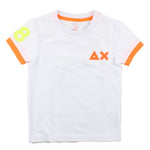 Sun68 T-Shirt Girocollo tinta unita con Logo Bianco per Bambino T32318 BIANCO SUN68 