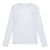 Sun68 Shirt Girocollo tinta unita con Logo Bianco per Bambino T45305 BIANCO SUN68 