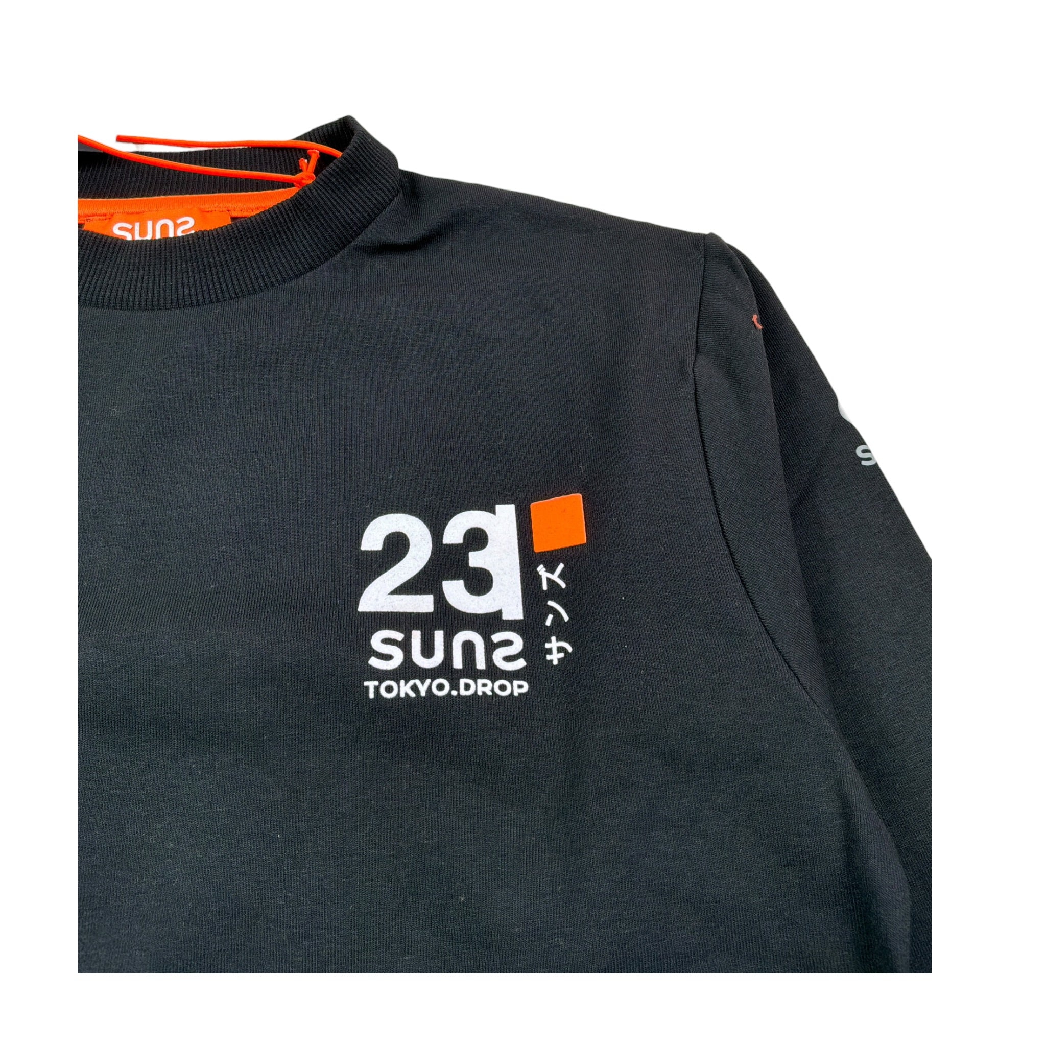 Suns Felpa Chiusa Girocollo tinta unita con Logo Nero per Bambino MFS5105U NERO SUNS 