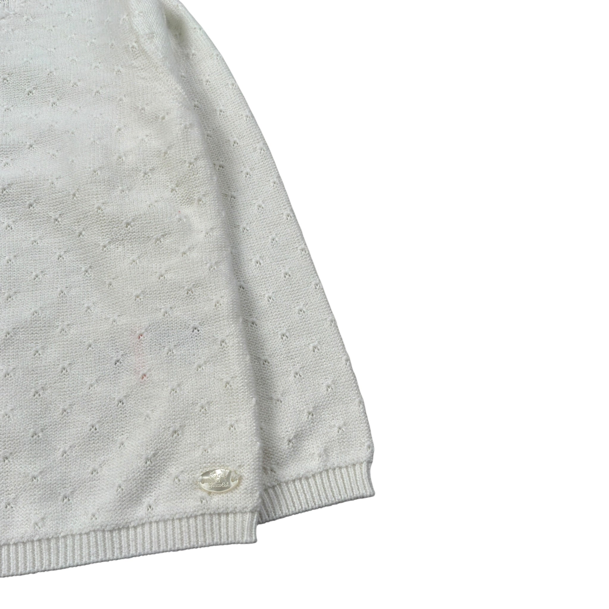 Tartine Et Chocolat Cardigan tinta unita con Ricami Bianco per Neonata CA18011 BIANCO TARTINE ET CHOCOLAT 