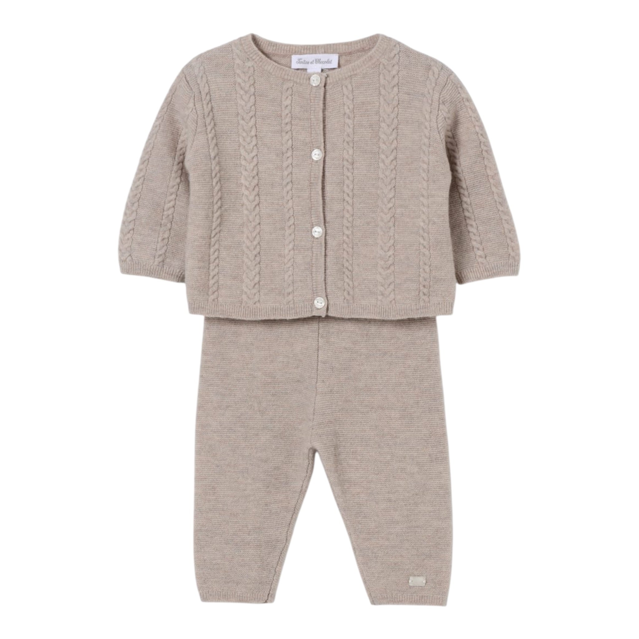 Tartine Et Chocolat Completo 2Pz Maglia-Pantalone Beige per Neonato CA3610 BEIGE TARTINE ET CHOCOLAT 