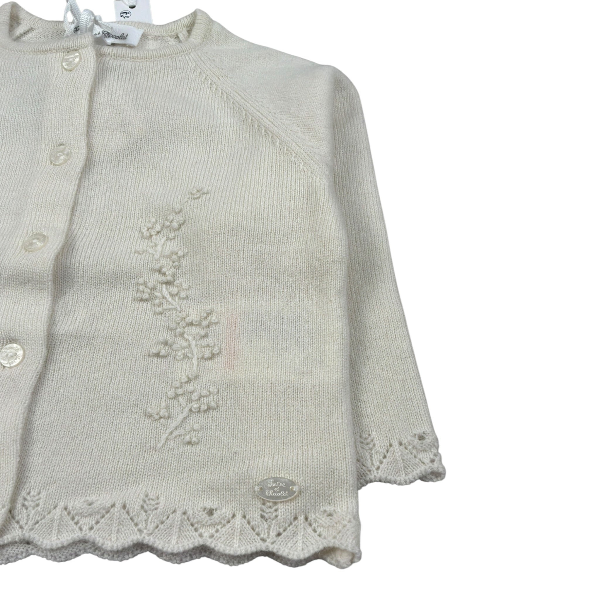 Tartine Et Chocolat Cardigan tinta unita Panna per Neonato CB18000 PANNA TARTINE ET CHOCOLAT 