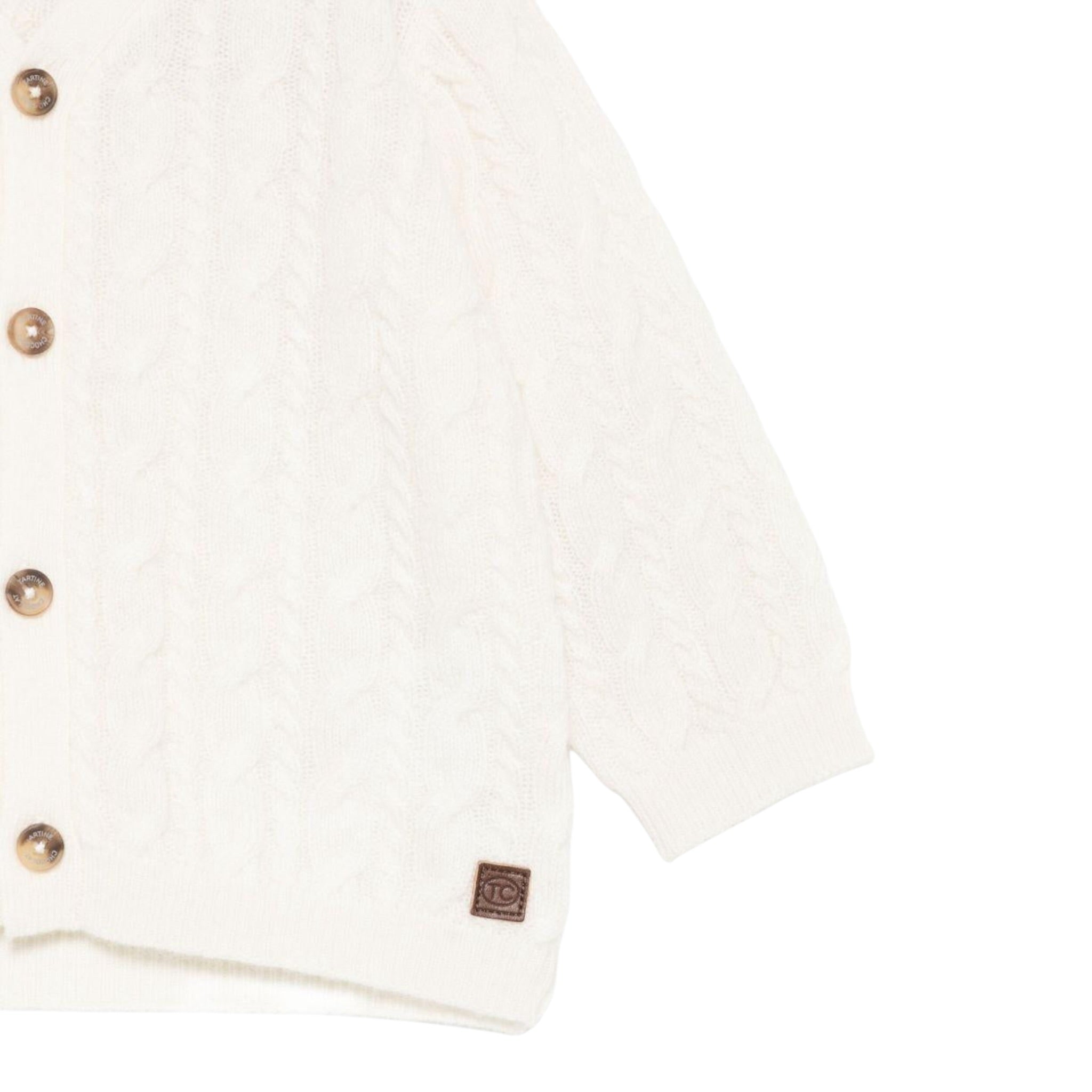 Tartine Et Chocolat Cardigan tinta unita Panna per Bambino CB18001 PANNA TARTINE ET CHOCOLAT 