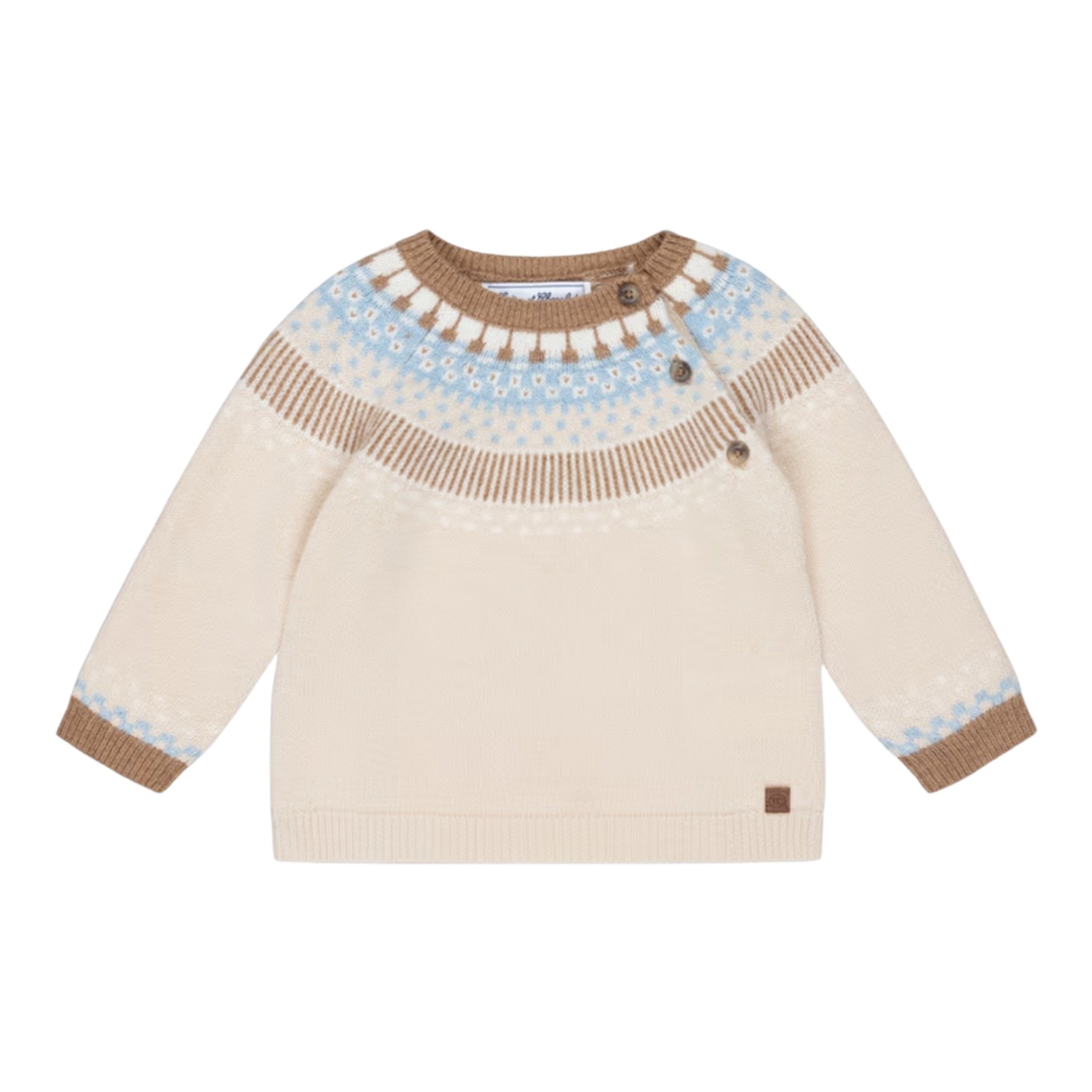 Tartine Et Chocolat Maglia Girocollo tinta unita con Ricami Beige per Bambino CB1831 BEIGE TARTINE ET CHOCOLAT 