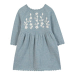 Tartine Et Chocolat Abito Manica Lunga tinta unita con Ricami Verde Acqua per Neonata CB30201 VERDE ACQUA TARTINE ET CHOCOLAT 