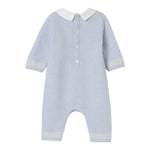 Tartine Et Chocolat Tutina tinta unita con Colletto Azzurro per Neonato CB32030 AZZURRO TARTINE ET CHOCOLAT 